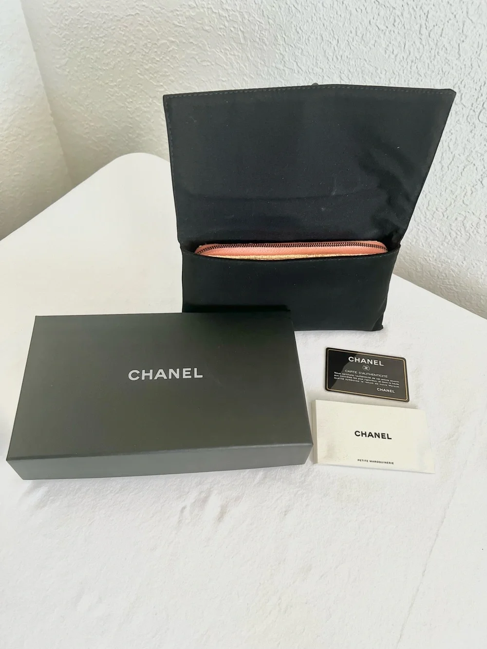 Chanel Lurex Canvas Pink Deauville Zip Around Wallet